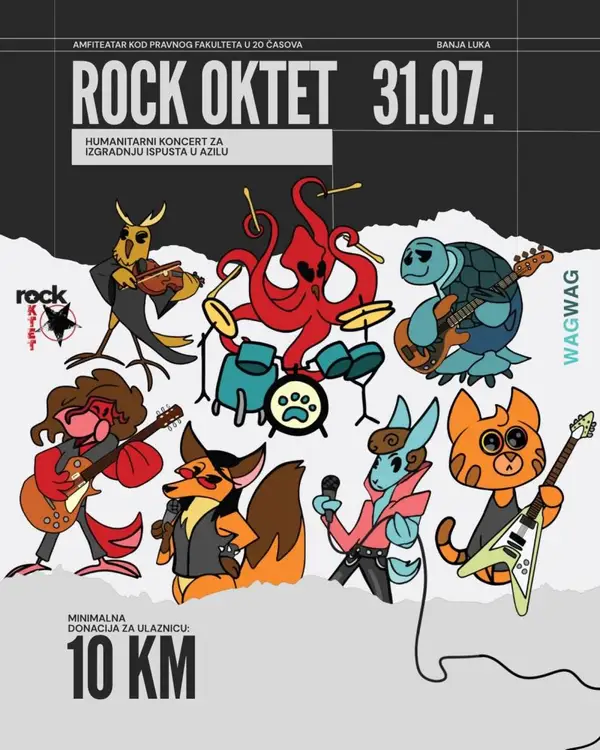 Humanitarni koncert Rock Okteta za pse iz Banjalučkog azila Pomozimo u izgradnji ispusta
